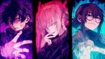 replace the character at the middle with Nazuna Nanakusa, left one with Ko Yamori(from call of the night) , and right one with Kyouko Mejiro(the one on the picture2)

make them fit the scene and art style.